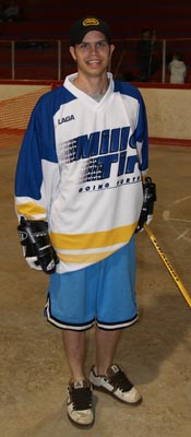 Ball hockey jersey being shown